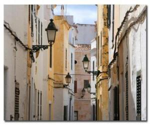 Puzzle Χωριό Street σε Menorca, Ισπανία